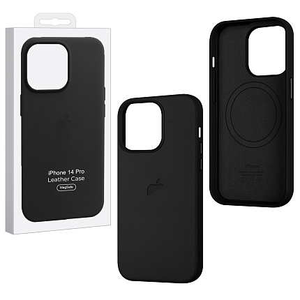 фото Чехол iPh 14 Pro Leather Case 100% ORG Midnight (MagSafe) с LOGO