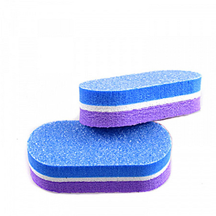Мини баф с мягкой прослойкой двуцветный (фиолетовый/синий) 100/180, 4.7*2 см 1 шт.