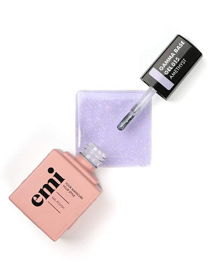 фото Цветная база для ногтей, E.MiLac Gamma Base Gel Amethyst №015, 15 мл