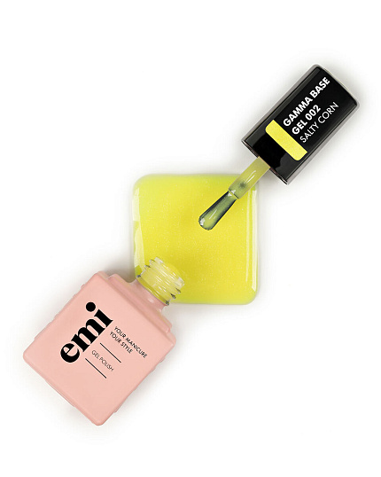 фото Цветная база для ногтей, E.MiLac Gamma Base Gel №002 Salty corn, 9 мл
