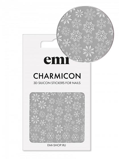 Charmicon 3D Silicone Stickers №150 Снежинки белые