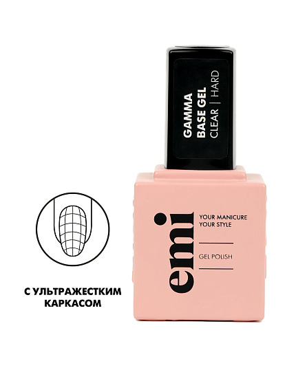 фото База для гель-лака E.MiLac Gamma Base Gel Clear, 15 мл