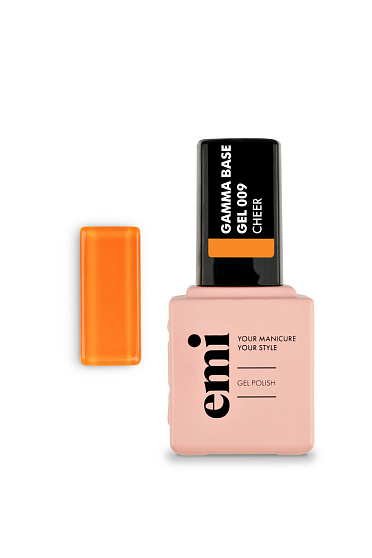 фото Цветная база для ногтей, E.MiLac Gamma Base Gel №009 Cheer, 9 мл