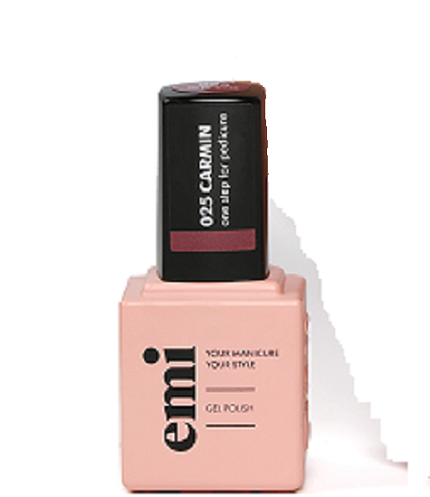 фото Гель лак EMI для педикюра, E.MiLac for pedicure Карминовый №25, 9 мл