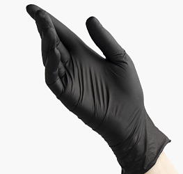 Перчатки BENOVY Nitrile MultiColor BS, нитриловые, черные, XS, 50 пар. 3,5 гр.