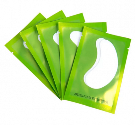 Патчи под глаза для наращивания и окрашивания ресниц классические, зеленая упаковка (34 пар/упак)