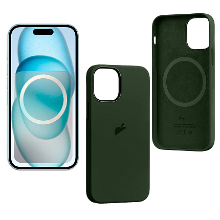 фото Чехол iPh 15 Silicon Case 100% ORG (MagSafe+анимация NFC) с LOGO Cypress