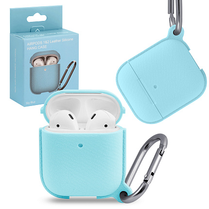 фото Чехол APods 1/2 leather Silicone Sky Blue